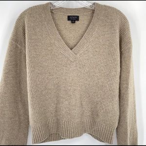 J. CREW | Cashmere Tan V-neck Pullover Sweater